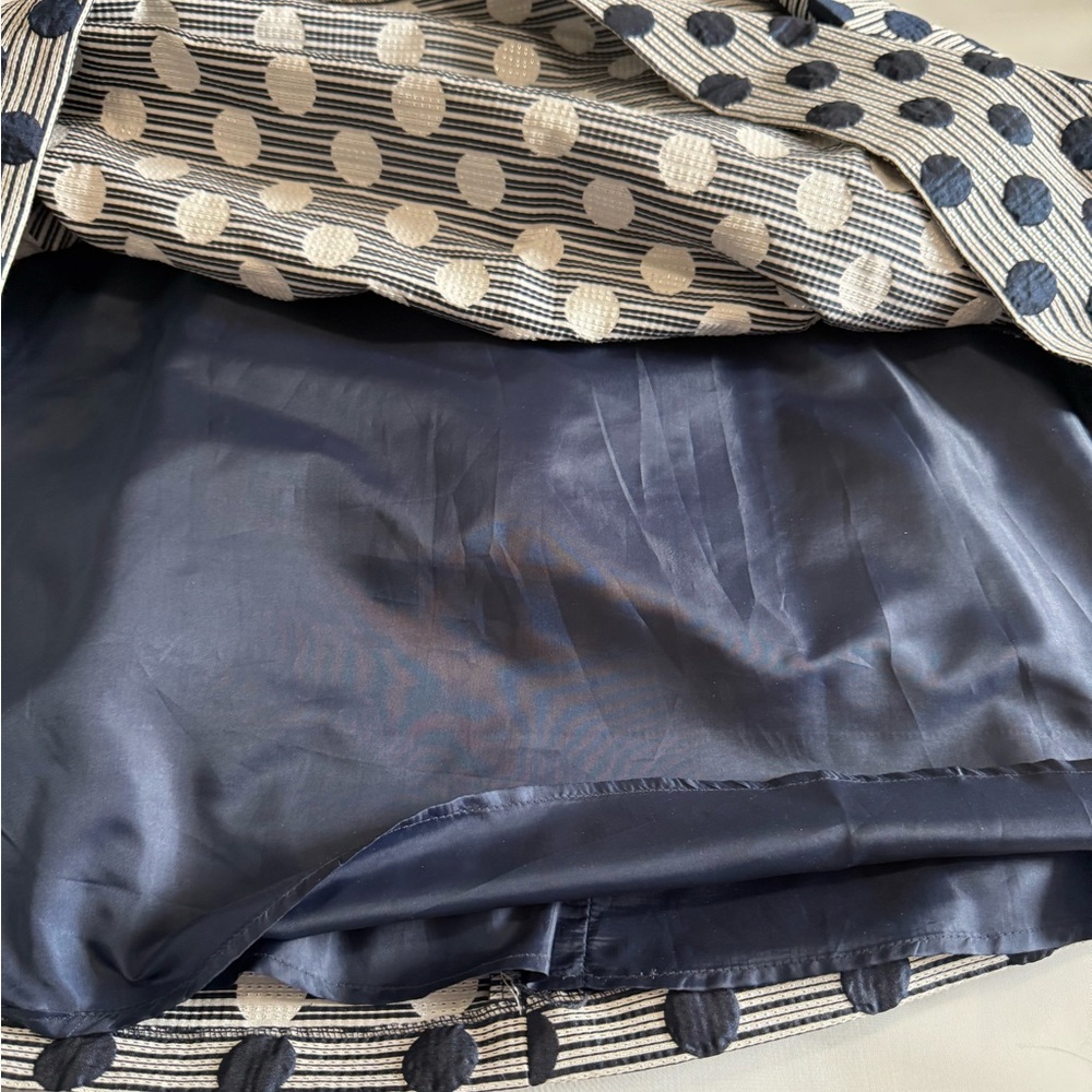 Tahari by Arthur Levine Navy Polka Dot Sleeveless a-line Dress in size 4 - Picture 8 of 13